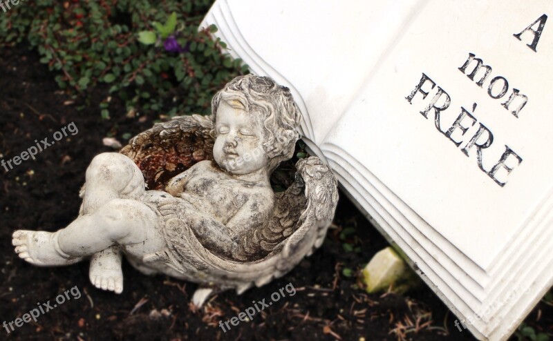 Angel Figure Book Sleeping Stone Figure