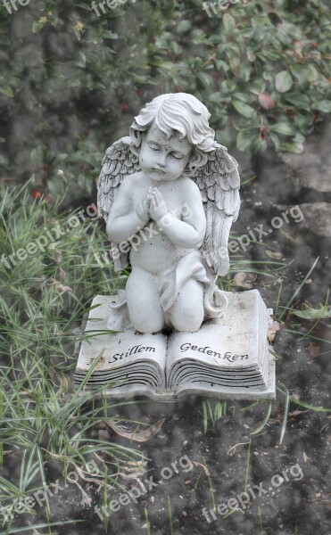 Angel Pray Commemorate Grave Figure