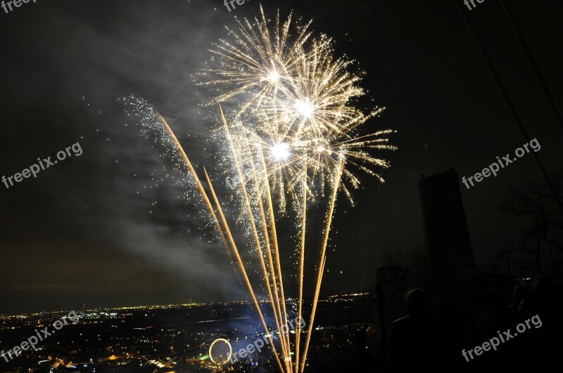 Fireworks Celebrate Sylvester New Year's Eve New Year's Day