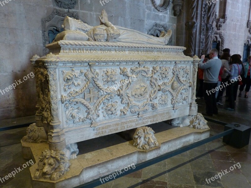 Mosteiro Dos Jerónimos Jeronimo Monastery Grave Sarcophagus Vasco Da Gama