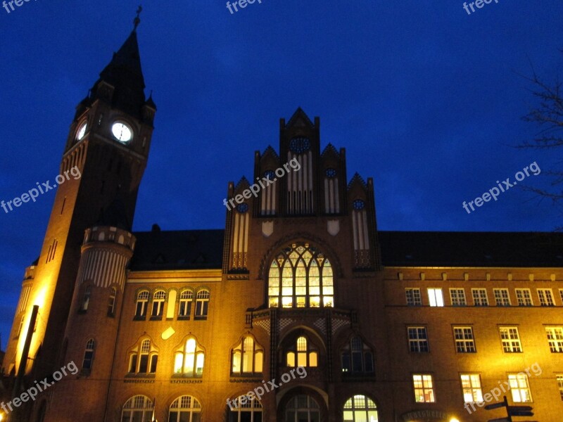 Rathaus Köpenick Abendstimmung Blue Yellow Free Photos