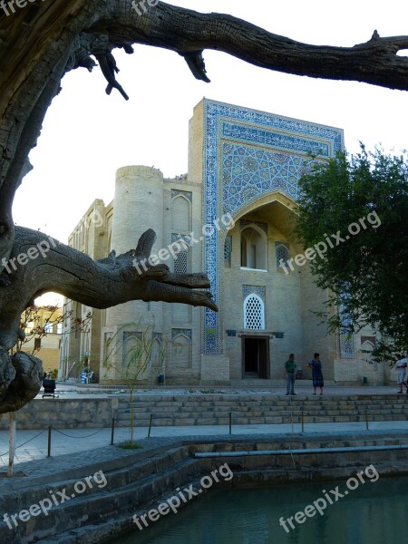 Medrese Nadir Devon Starts Labi Hauz Water Basin Bukhara Uzbekistan