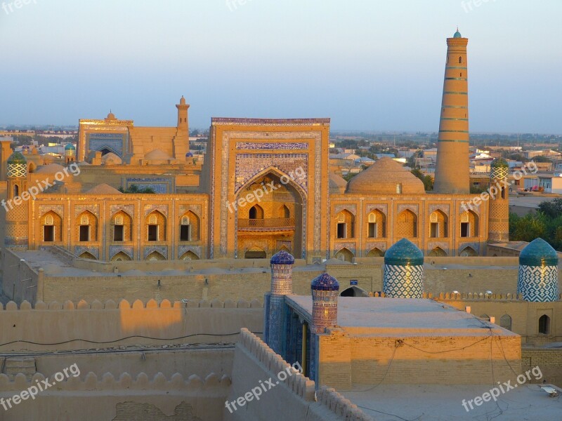 Khiva City City View Old Abendstimmung