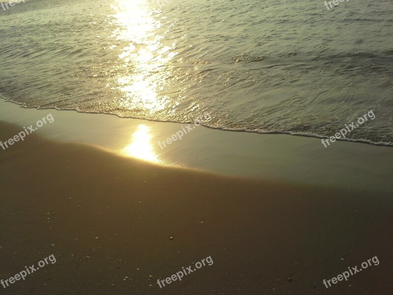 Beach Shore Waves Sunset Paseo Colón