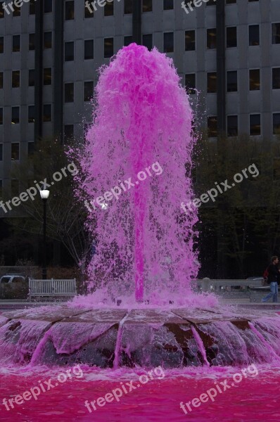 Pink Water Fountain Philadelphia Splash