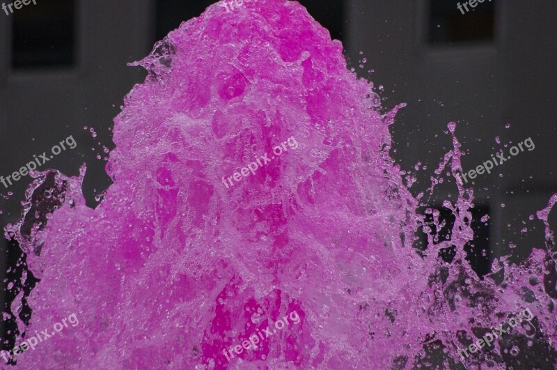 Water Pink Splash Fountain Gush