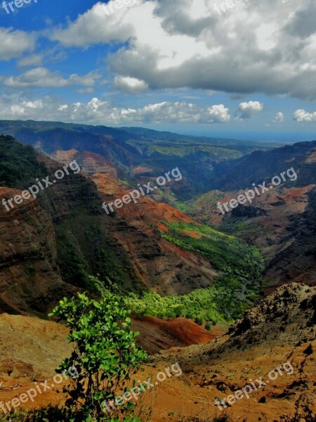 Waimea Canyon Hawaii Kauai Landscape Nature