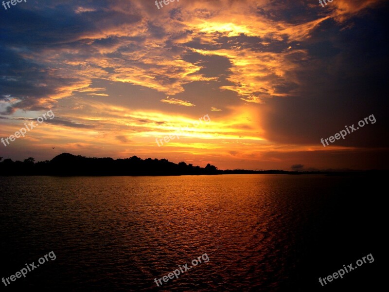 Amazonas Sunset Amazon River Brazil Free Photos