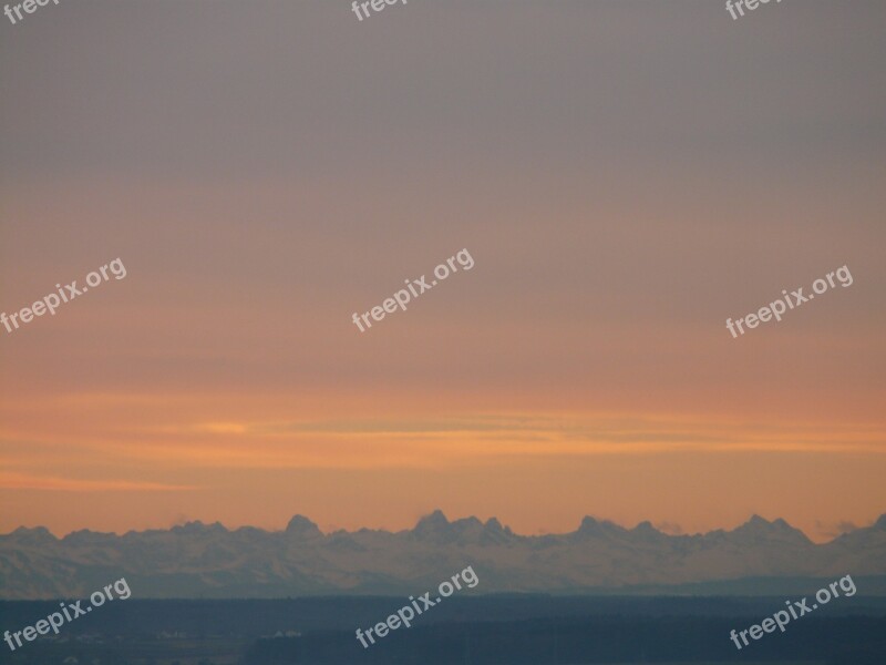 Panorama Alpine Morgenstimmung Sunrise Mountains