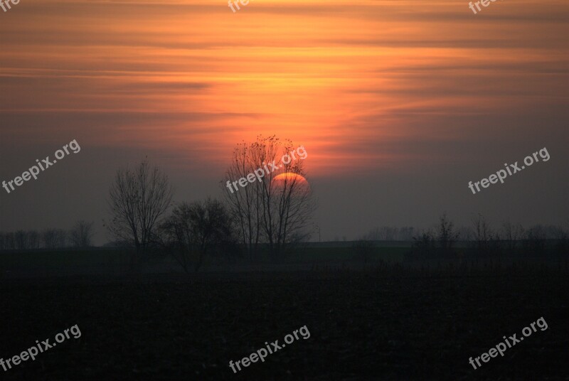 Sunset Lights In The Evening Sky Clump