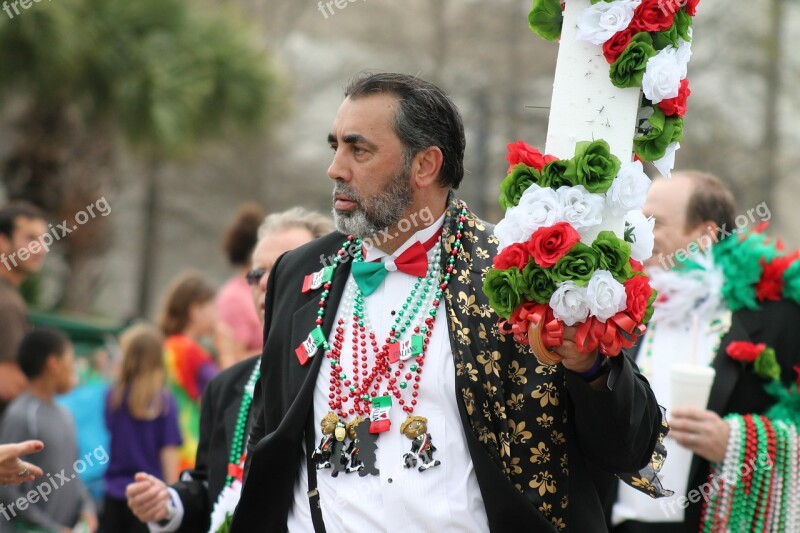 Man Parade Irish Parade Louisiana Flowers