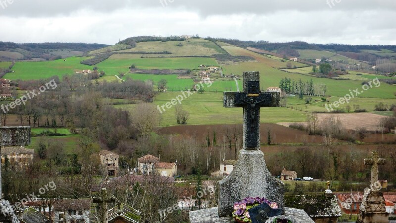 France Cemetery Landscape Village Headstone