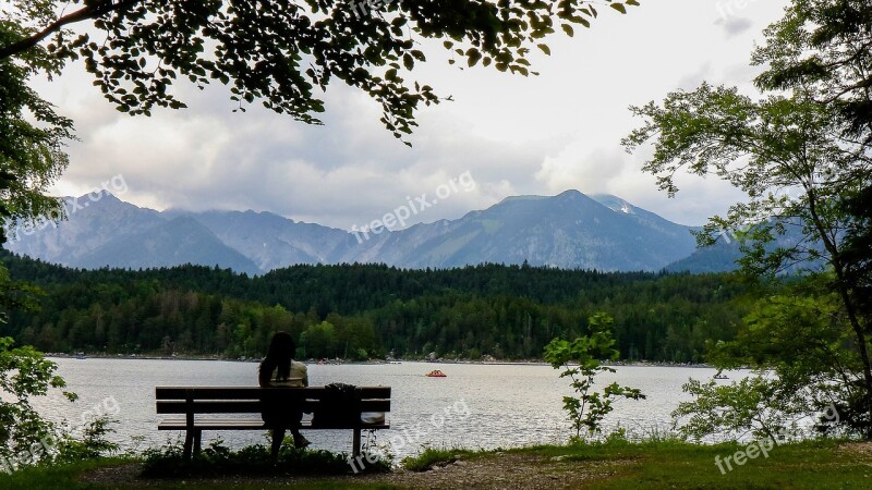 Eibsee Human Mountains Landscape Nature