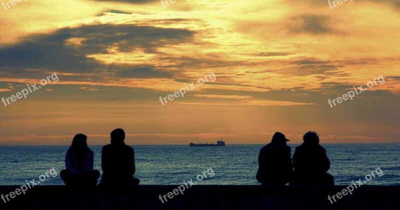 Sunset Sky Waters Water Clouds