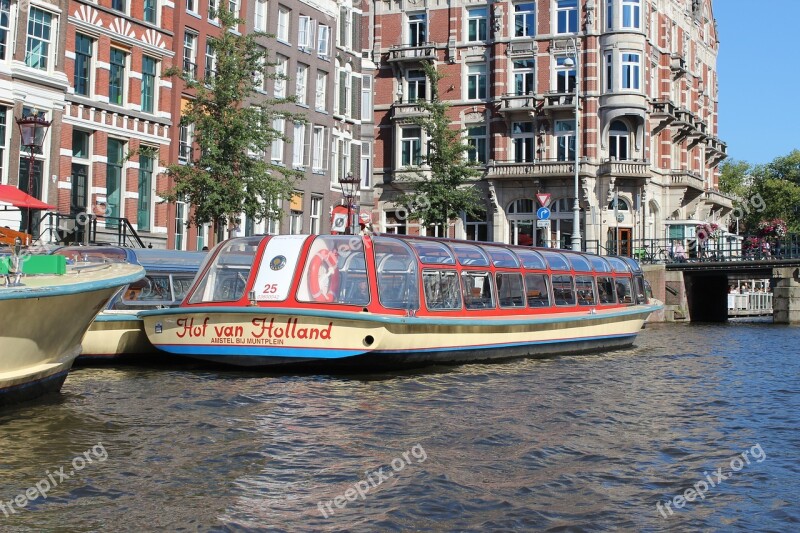 Canal Amsterdam Netherlands Tourism Water