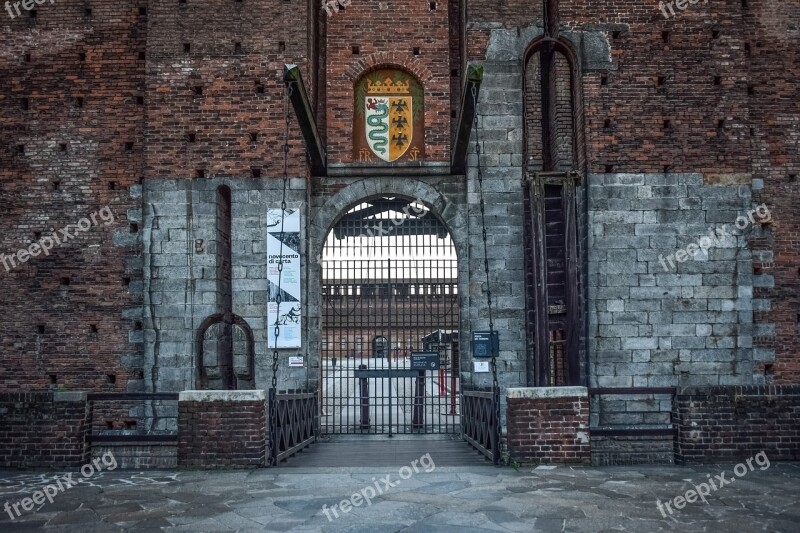 Italy Milan Milano Castello Sforzesco Architecture