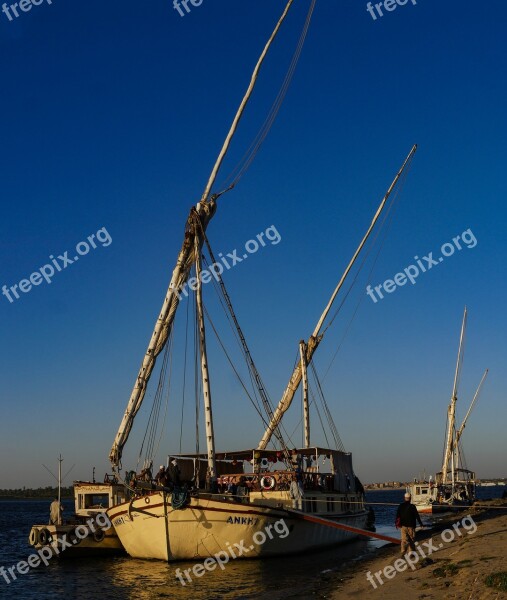 Sailing Vessel Nile Egypt Pier Ship