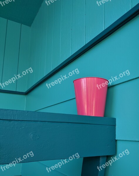 Teal Blue Pink Angles Walls