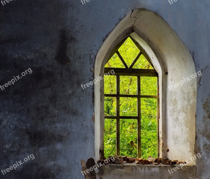 The Window Of The Old Fortress The Ruins Of The Devastation Building History