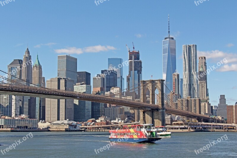 Brooklyn Bridge New York Usa Nyc City