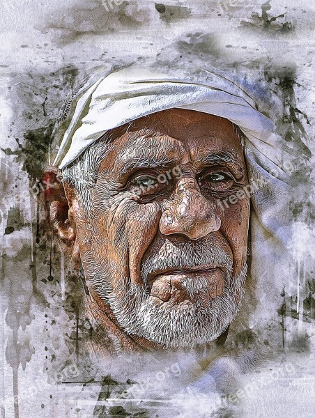 Arabic Man Old Turban Free Photos