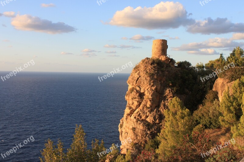 Mallorca Old Lighthouse Coast Architecture Tower