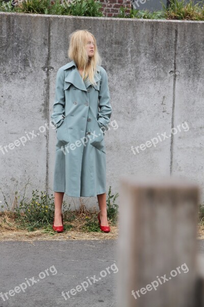 Young Girl Stylish Blonde Jacket Fashion