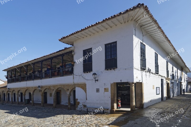 Colombia Villa De Leyva Historic Center Colonial Style Architecture