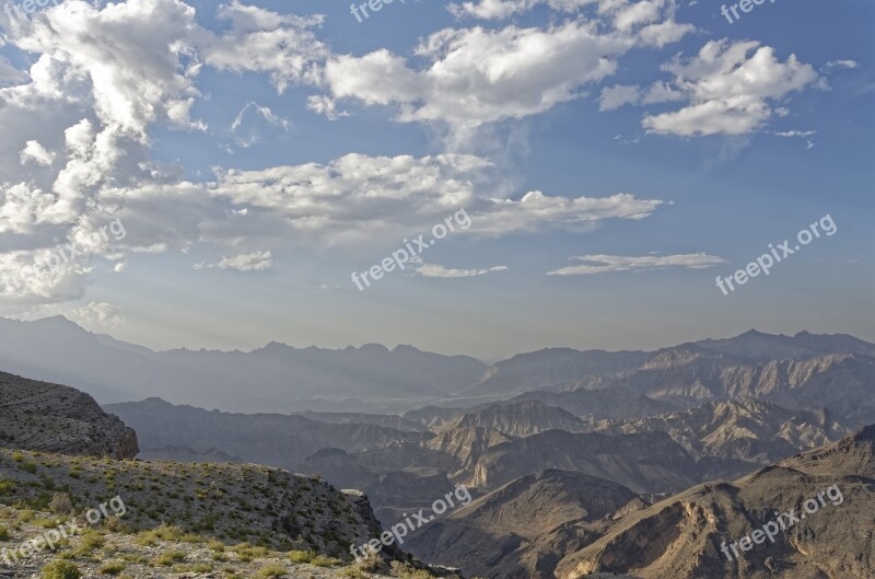 Oman Az-zahira Landscape Mountains Sky