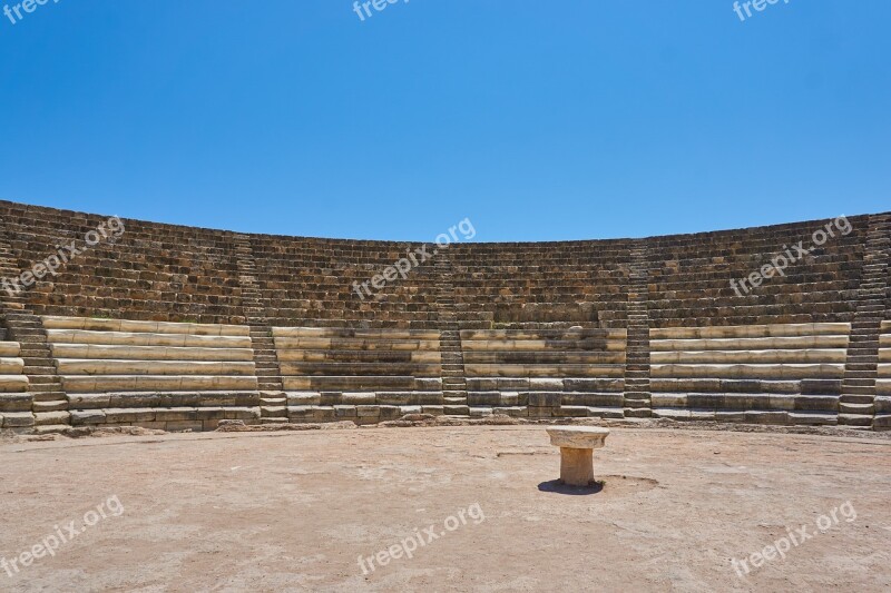 Cyprus Amphitheater Old Antique Open Air Theatre