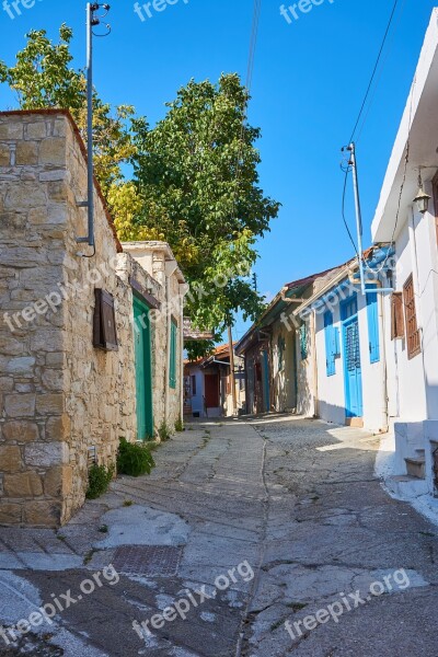 Cyprus Village Alley Architecture Facade