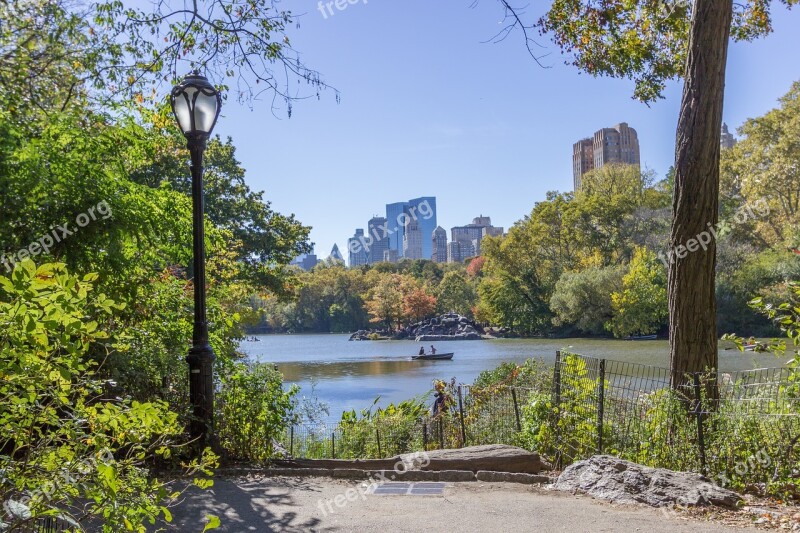 Central Park New York Park Skyscrapers Buildings