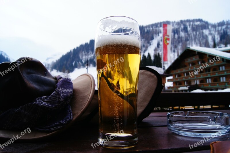 Hat Beer Mountains Nature Winter