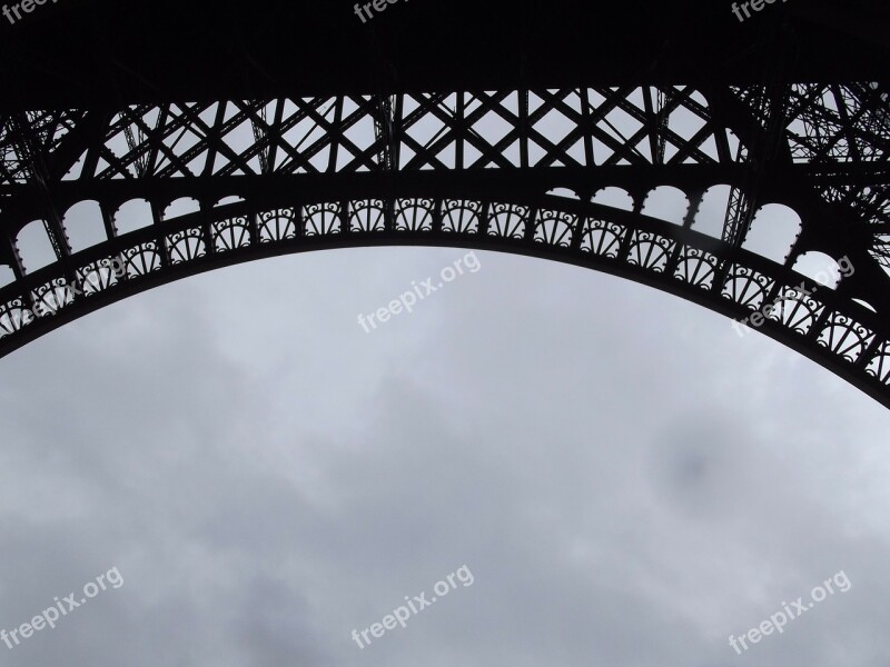 Paris Eiffel Tower Clouds Travel Places Of Interest