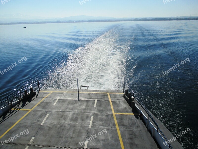 Shipping Ferry Wake Lake Lake Constance