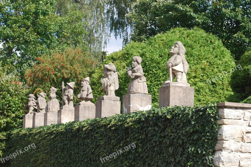 Nove Mesto Nad Metuji Castle Garden Architecture Statuary Bohemia