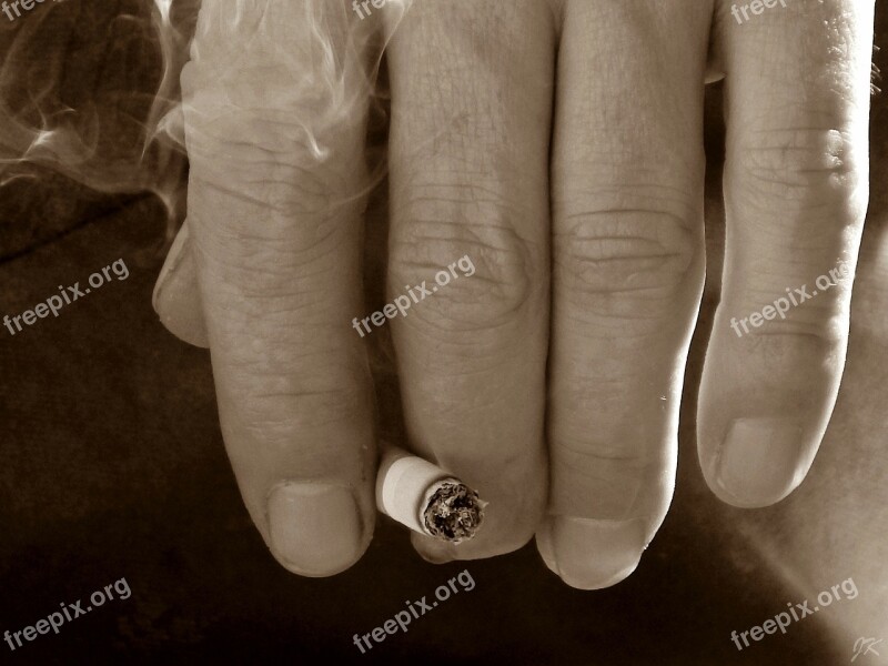 Hand Smoke Cigarette Nails Macro