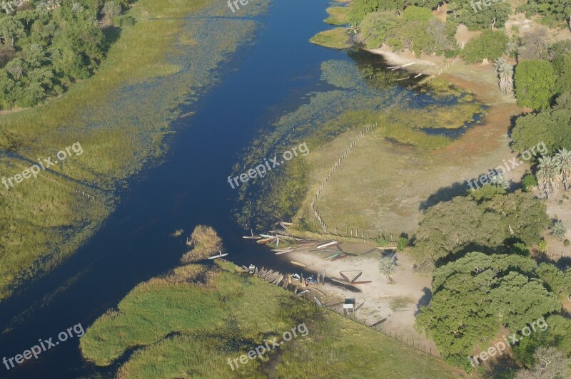 Scenic Flight Aerial View Okavango Delta Africa Botswana