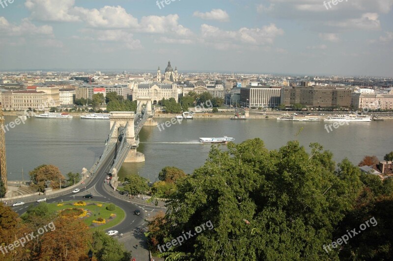 Chain Bridge Budapest Hungary Bridge Danube