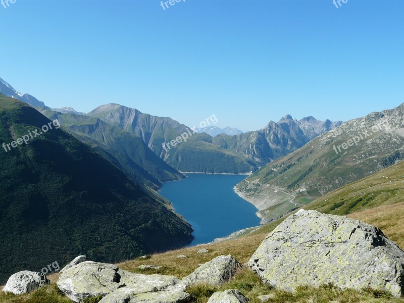 Mountain Lake Landscape Alps Mercantour