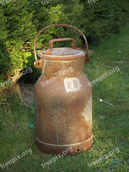 Milk Can Old Iron Pot Free Photos