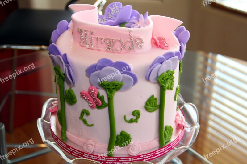 Cake Birthday Cake Sweet Beautiful Pink