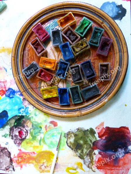 Color Watercolor Paint Colorful Art