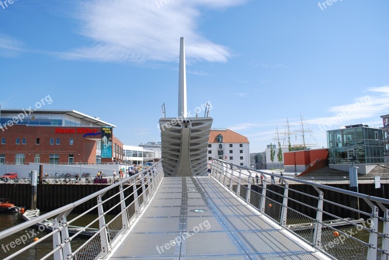 Lift Bridge Höövt Haven Shopping Centre Vegesack North Of Bremen