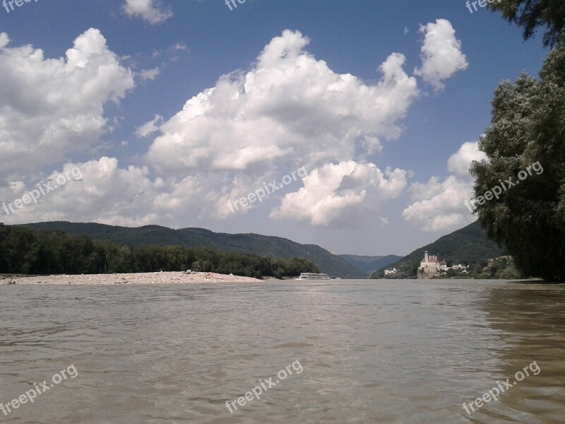 Danube Sky Clouds Water River