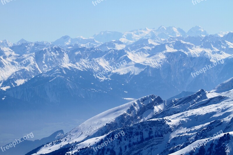 Mountain Panorama Panorama Mountains Säntis Switzerland Säntis