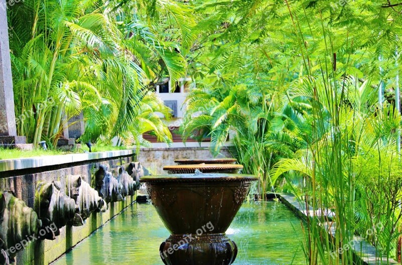 Bali Ubud Fountains Indonesia Statue