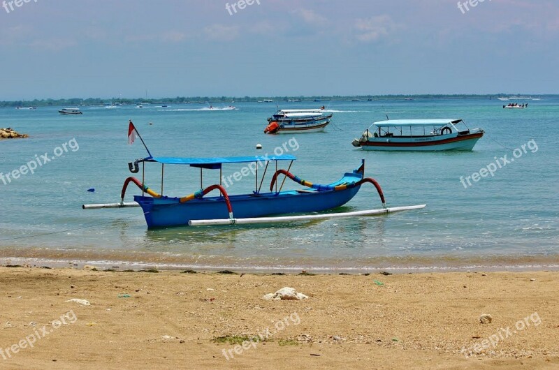 Bali Boat Indonesian Indonesia Beach