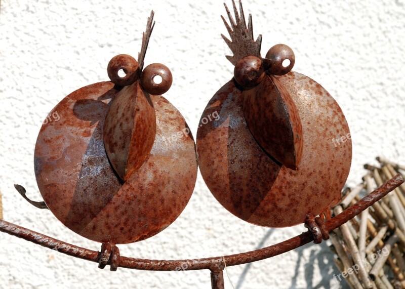 Birds Iron Figure Garden Figurines Couple