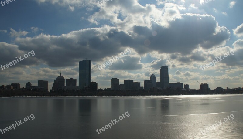 Boston Massachusetts Charles River Skyline Water